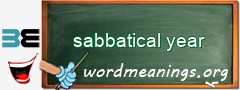 WordMeaning blackboard for sabbatical year